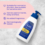 E45 Rich 24H Fast Absorbing Moisturiser Cream for dry skin Pump   400ml