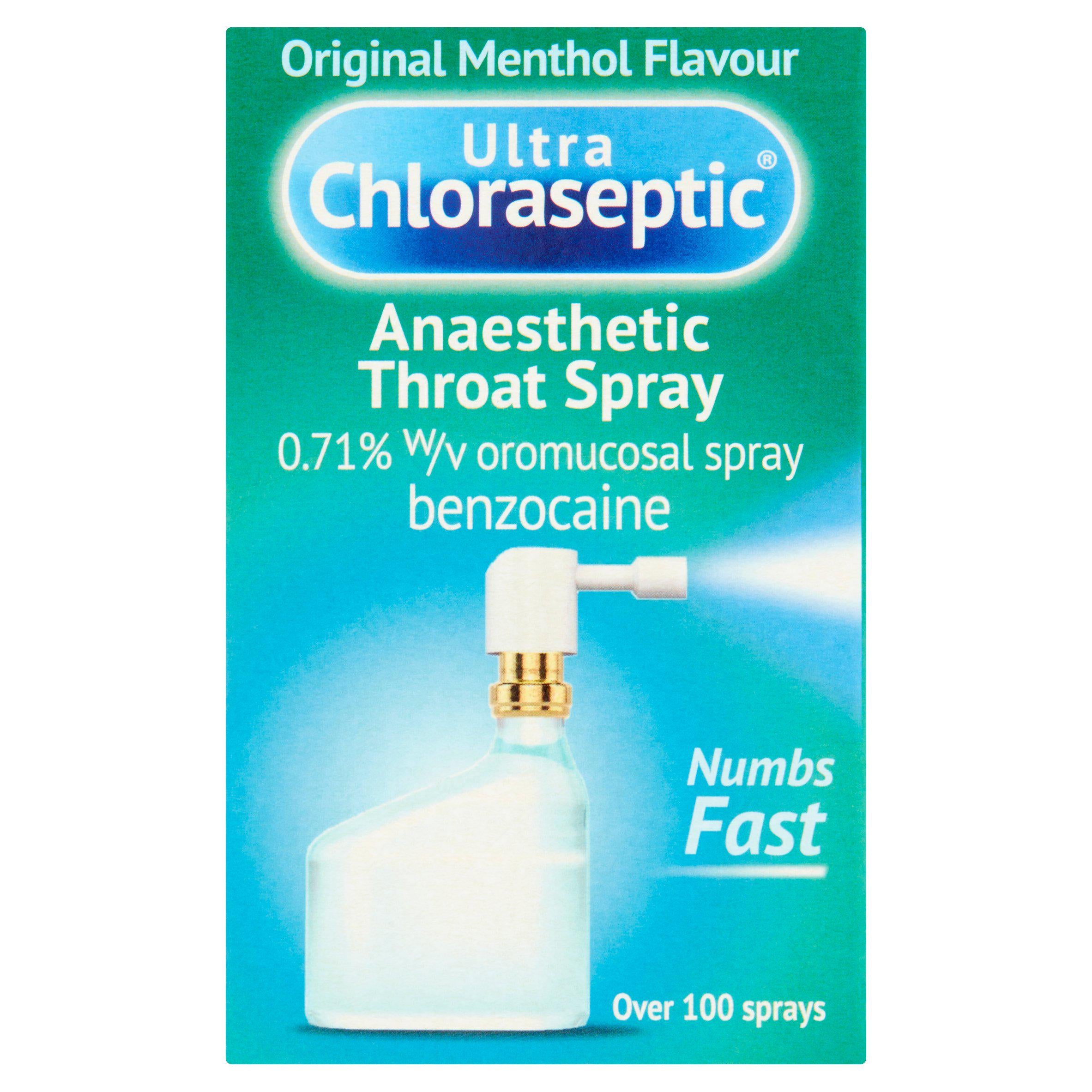 Ultra Chloraseptic Anaesthetic Throat Spray Original Menthol Flavour 15ml PERSONAL CARE Sainsburys   