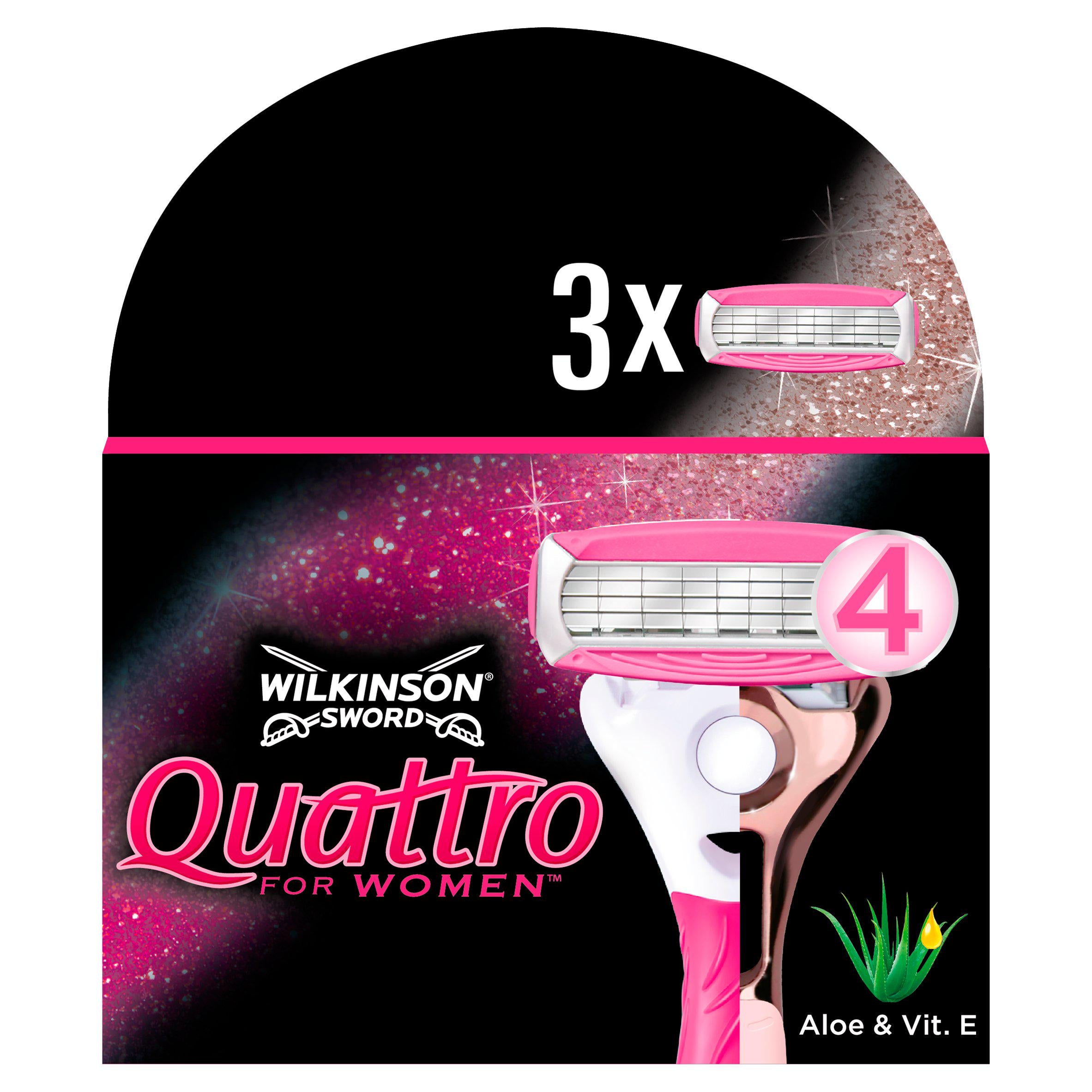 Wilkinson Sword Quattro For Women 3 Blades women's shaving Sainsburys   