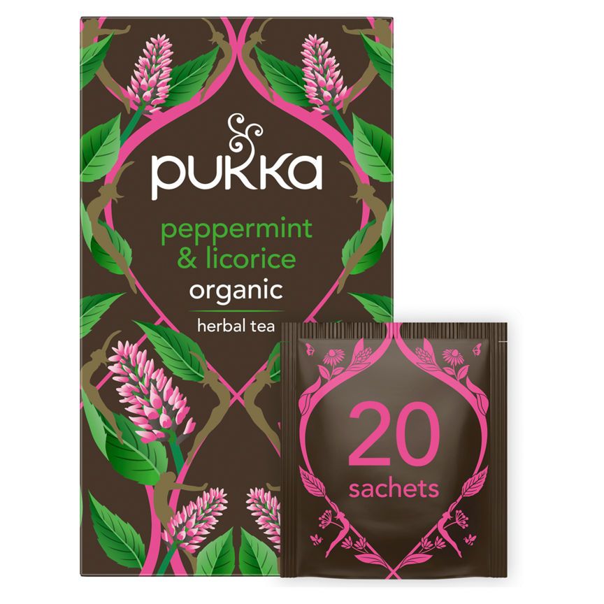 Pukka Organic Peppermint & Licorice 20 Herbal Tea Sachets