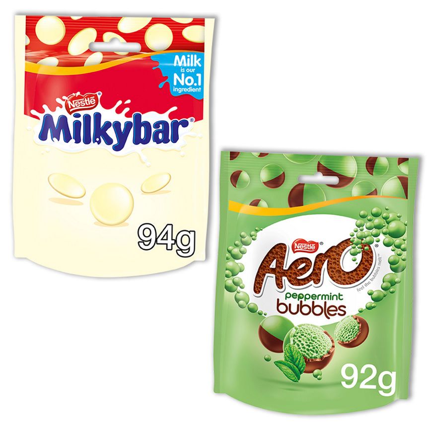 Milkybar Giant Buttons & Aero Peppermint Bubbles Sharing Bags Bundle GOODS ASDA   