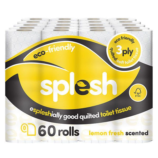 Splesh 60 Rolls Quilted Lemon Toilet Roll GOODS Superdrug   