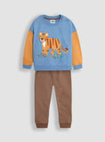 JOJO MAMAN B&Eacute;B&Eacute; Tiger Applique Sweatshirt &amp; Jogger Set 6-7 Years