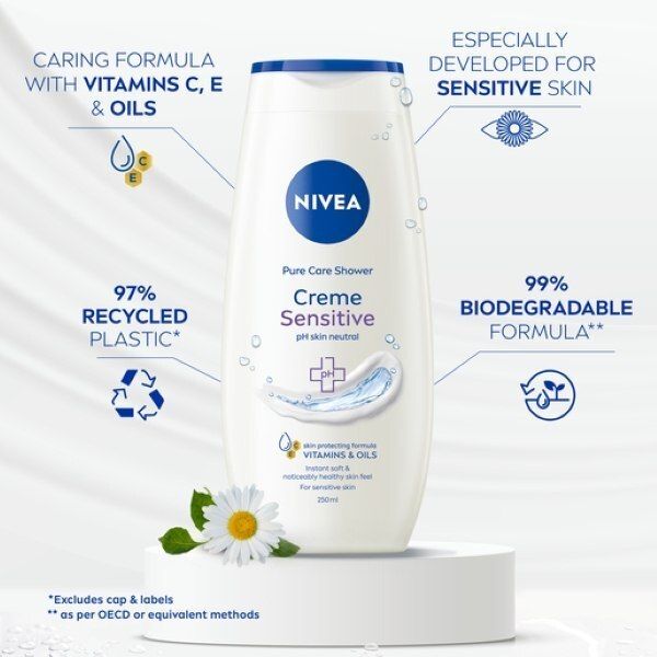 NIVEA Shower Cream Gel, Rich Moisture Sensitive, 250ml GOODS Boots   