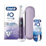 Oral-B iO8™ Electric Toothbrush Violet + iO™ Ultimate Clean White Replacement Electric Toothbrush Heads 4 Pack Bundle GOODS Boots   