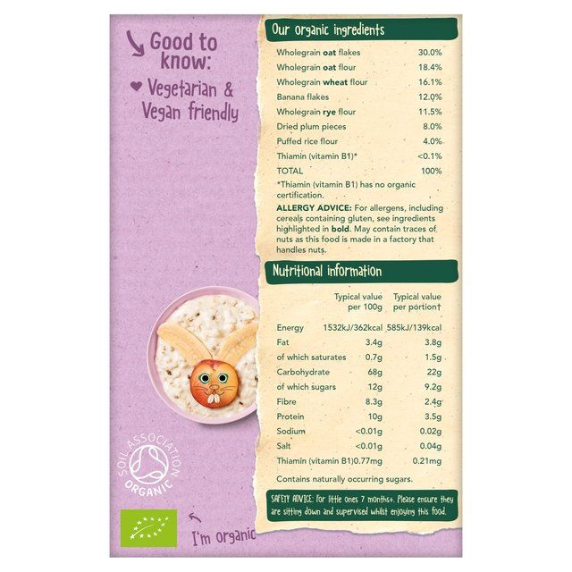 Organix Banana & Plum Organic Baby Porridge 7 mths+   200g