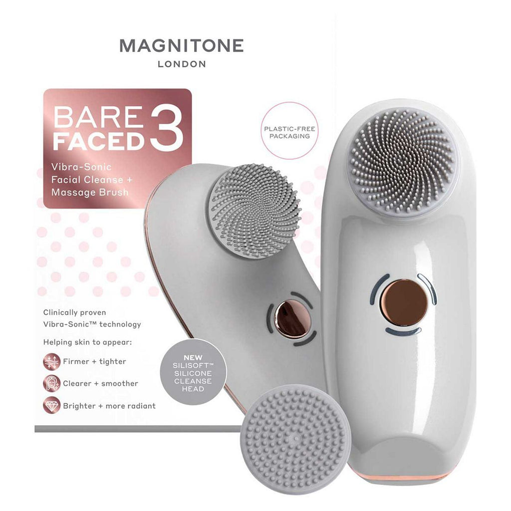 MAGNITONE BareFaced3 Vibra-Sonic®  Facial Cleanse + Massage Brush