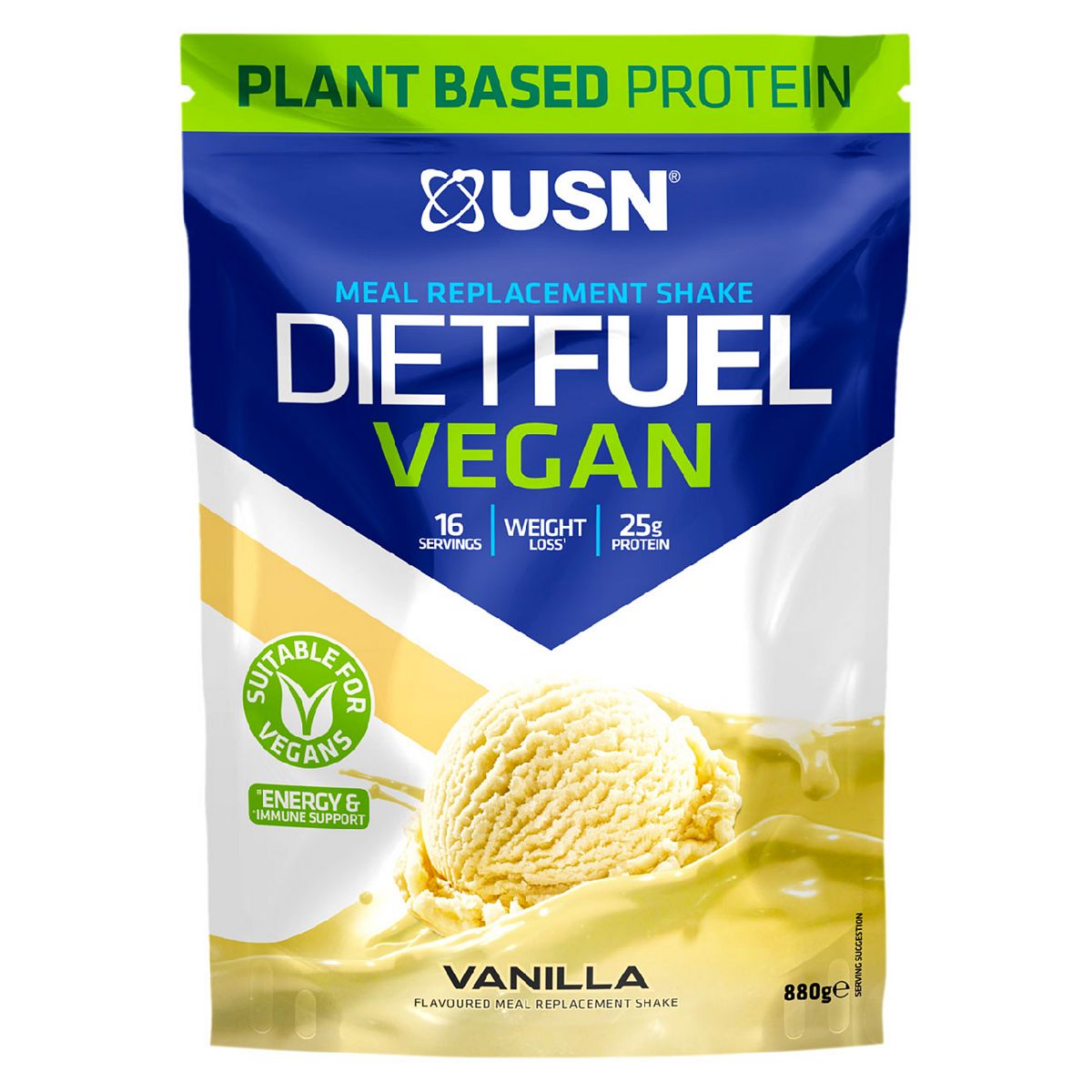 USN Diet Fuel Ultralean Vegan Meal Replacement Vanilla - 880g GOODS Boots   