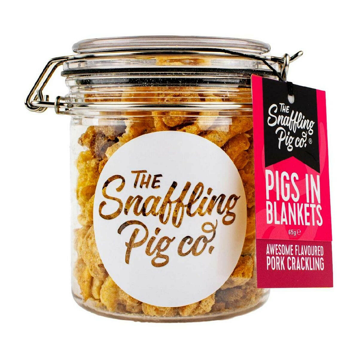 The Snaffling Pig 65g Pigs in Blankets Pork Crackling Gift Jar GOODS Boots   