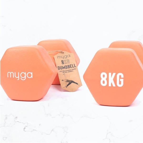 Myga Hexagonal Dumbbell - 8kg Pair