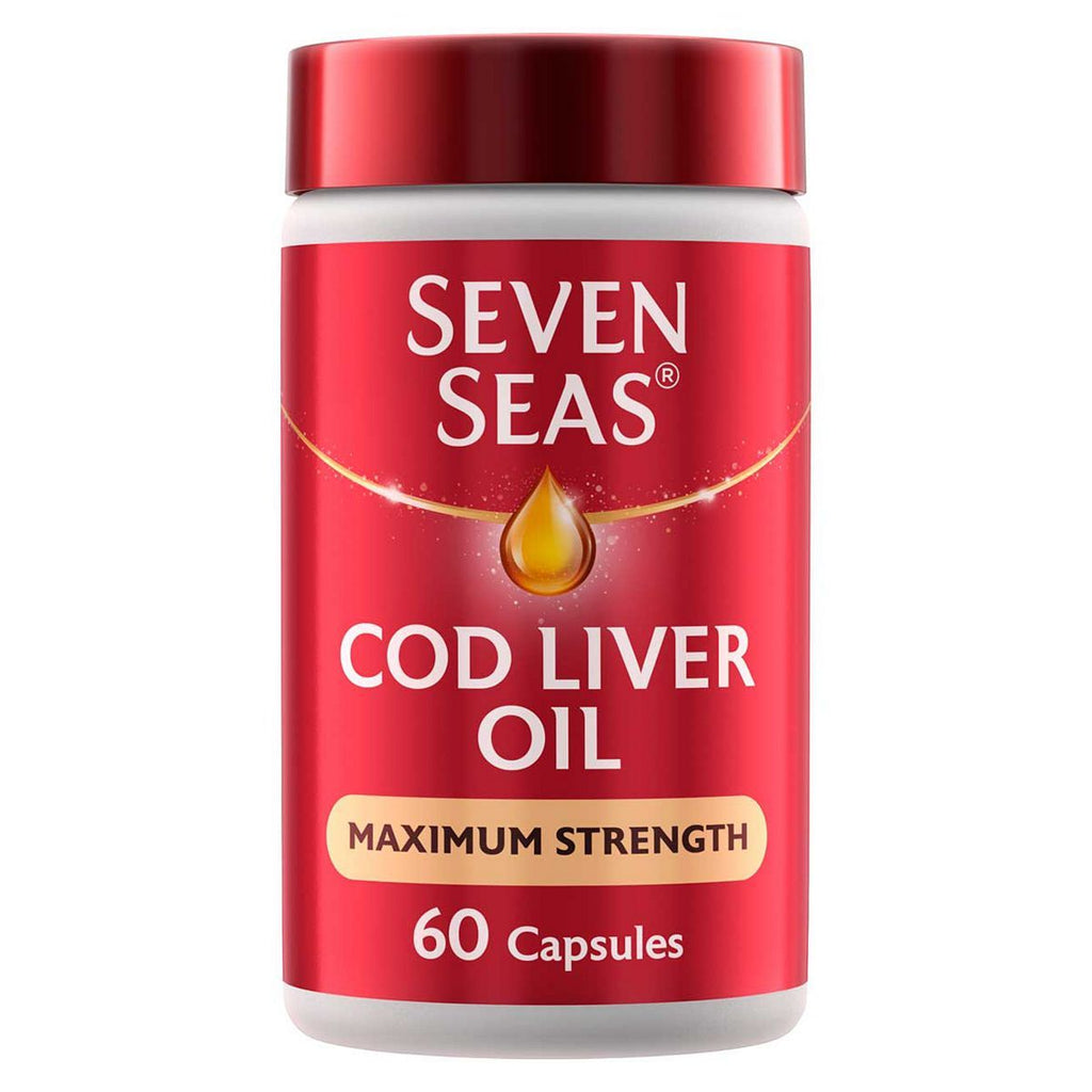 Seven Seas Cod Liver Oil Max Strength Omega-3 Fish Oil & Vitamin D 60 Capsules