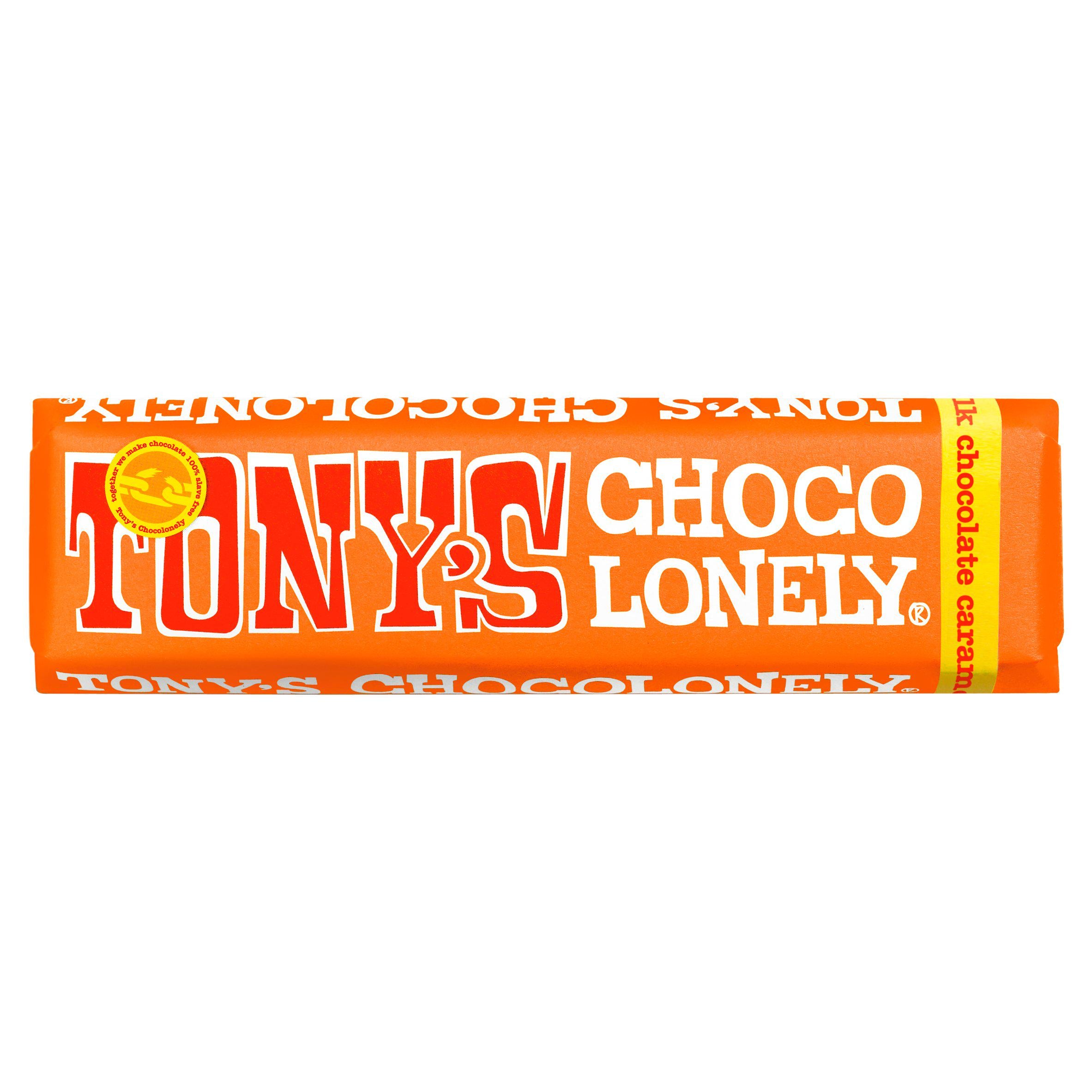 Tony's Chocolonely Milk Chocolate Caramel Sea Salt 47g Block chocolate bars Sainsburys   