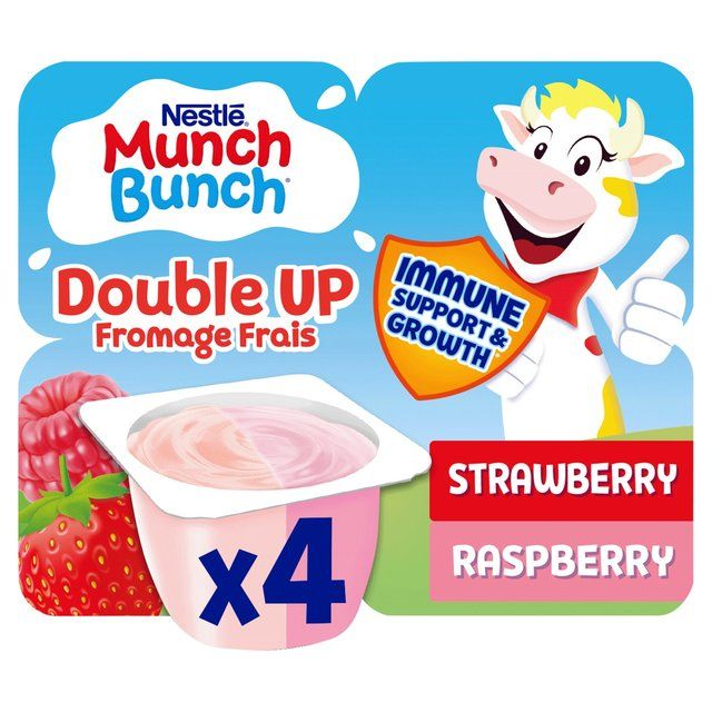 Munch Bunch Double Up Fromage Frais Strawberry & Raspberry    4 x 85g