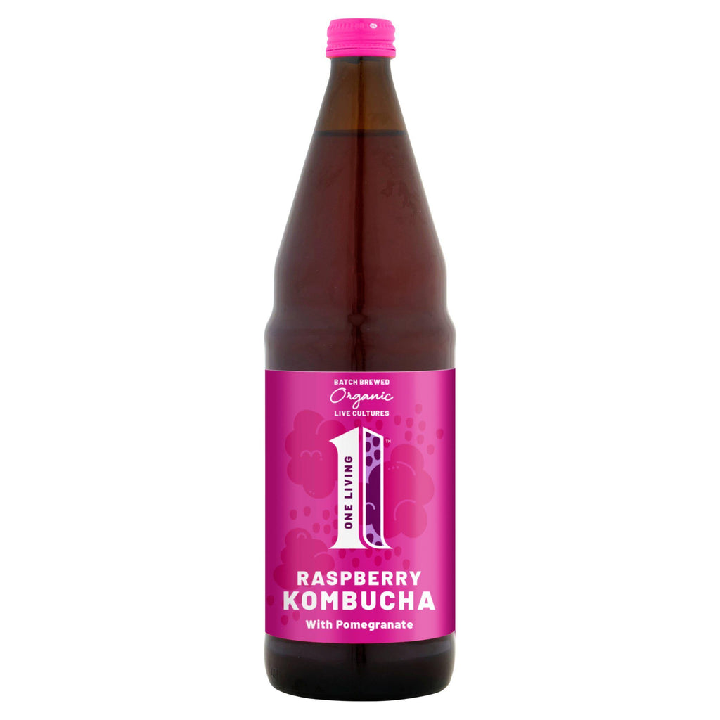 One Living Organic Raspberry Kombucha with Pomegranate 750ml