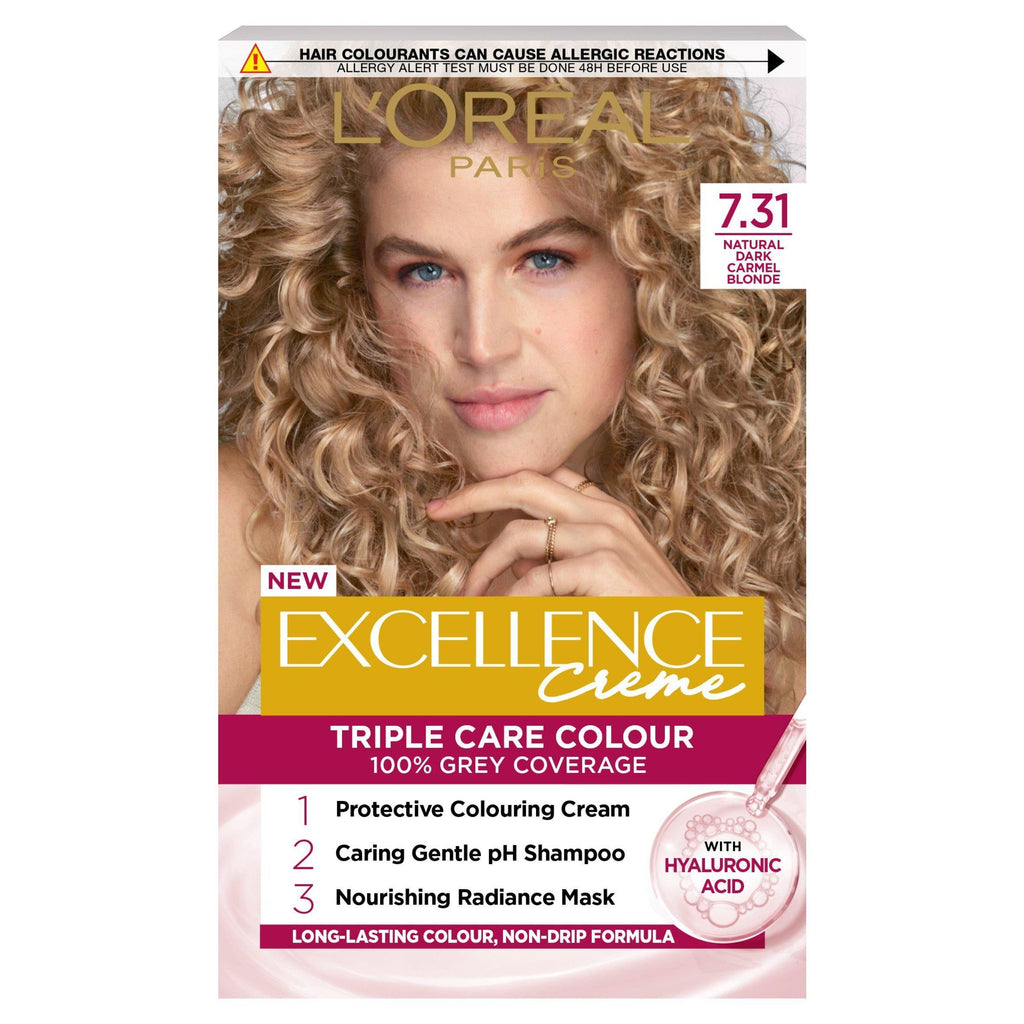 L'Oreal Excellence 7.31 Natural Dark Caramel Blonde Permanent Hair Dye