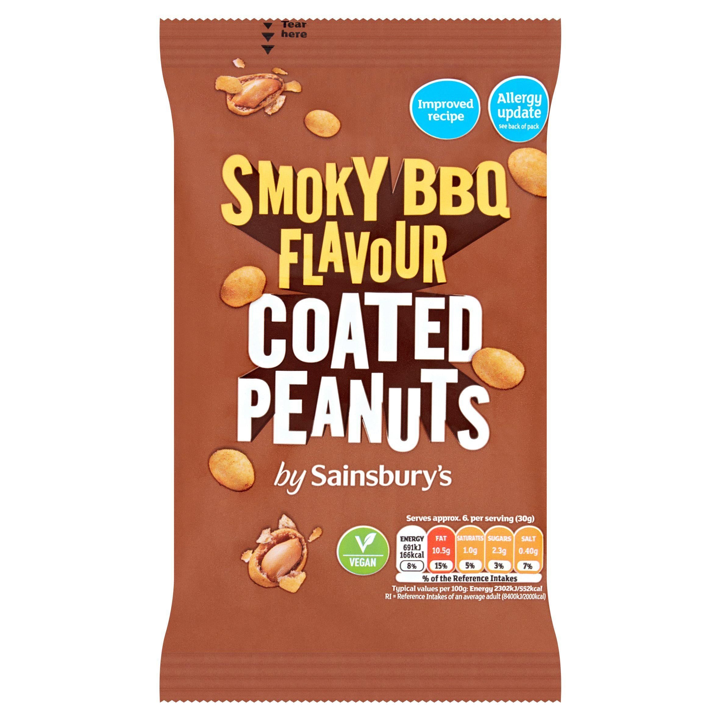 Sainsbury's BBQ Coated Peanuts 200g Lunchbox snacking Sainsburys   