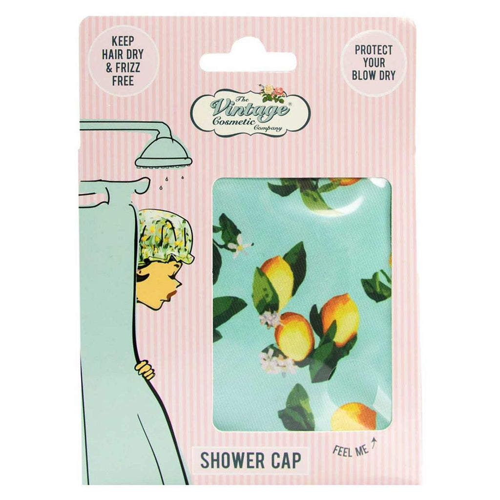 The Vintage Cosmetic Comapny Shower Cap Lemon Print