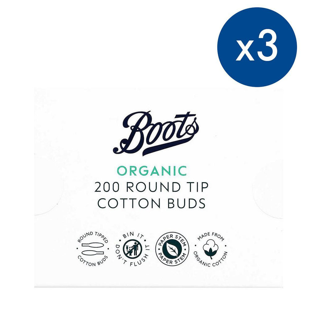 Pack of 3 Boots cotton buds round tip 200