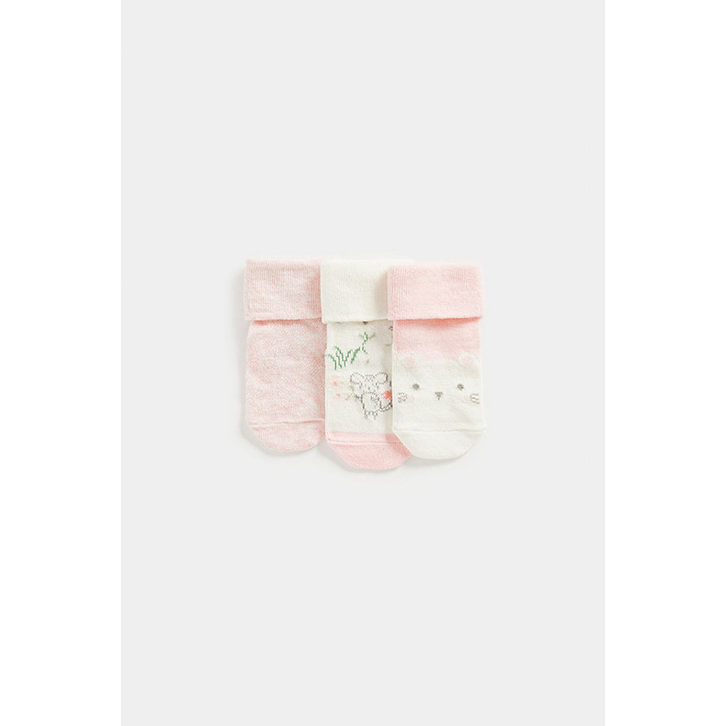 Mothecare Mouse Turn Over Top Baby Socks 3 Pack