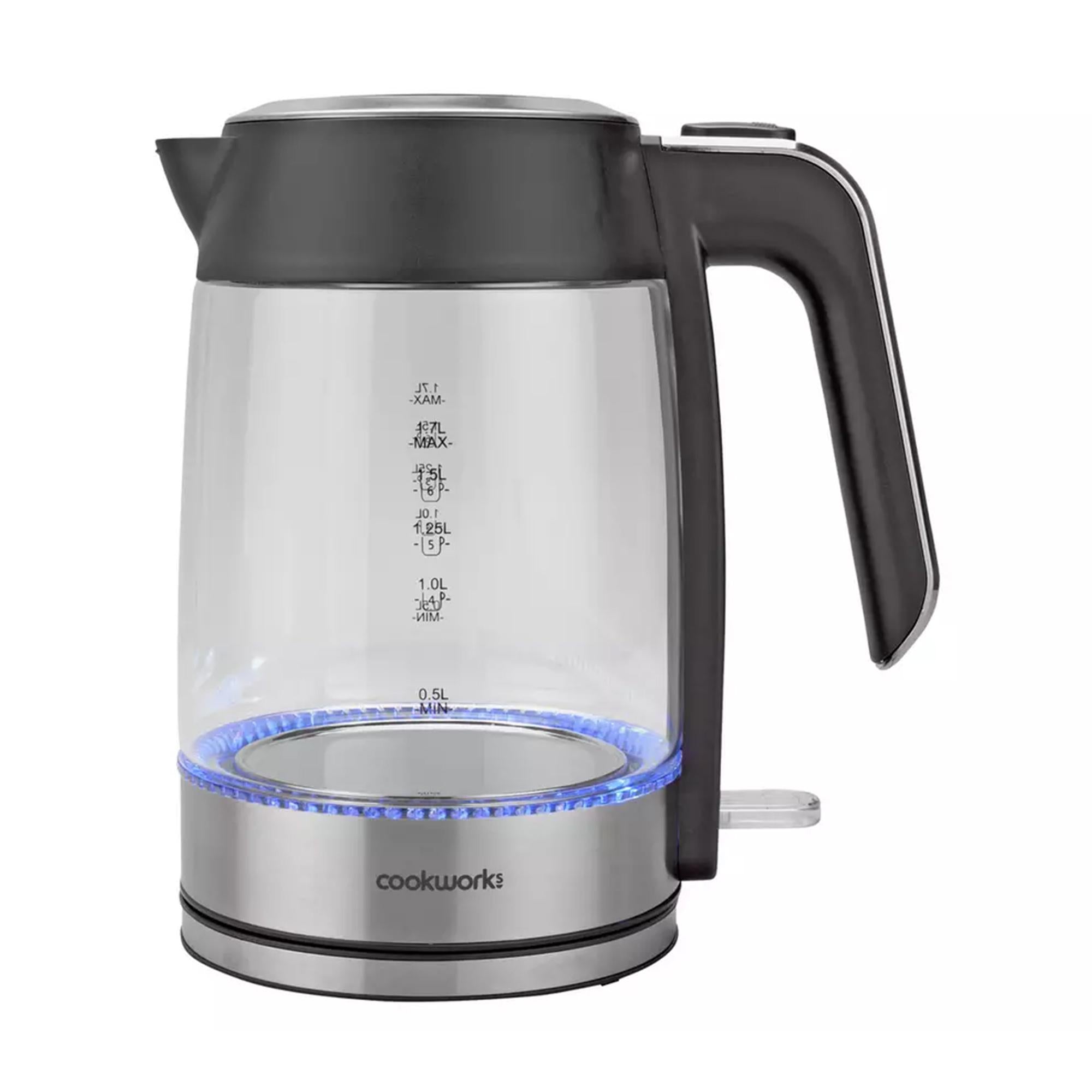 Cookworks Illuminating Kettle - Glass and Stainless Steel - McGrocer