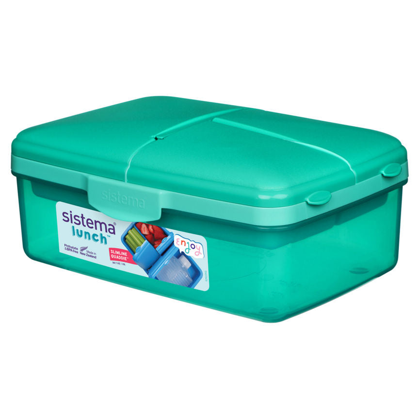 Sistema Slimline QuaddieLunch Box (Colours Vary)