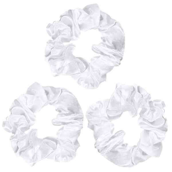 LUVYAH Cosmetics Satin Sleep Scrunchies - Set of 3 White GOODS Superdrug   