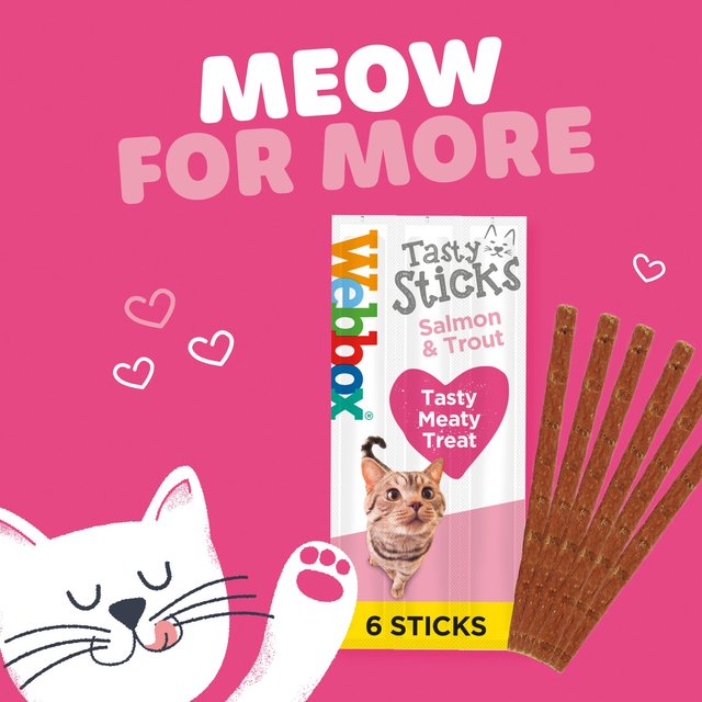 Webbox Tasty Sticks with Salmon & Trout Semi-Moist Cat Treats   30g GOODS M&S   