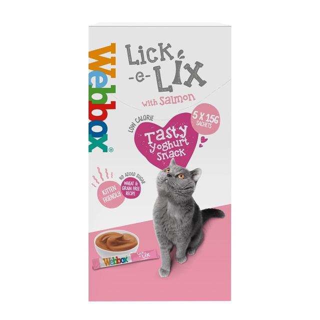 Webbox Lick-e-Lix with Salmon Yoghurty Cat Treats   5 x 15g