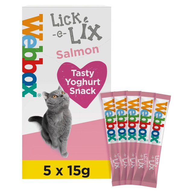 Webbox Lick-e-Lix with Salmon Yoghurty Cat Treats   5 x 15g