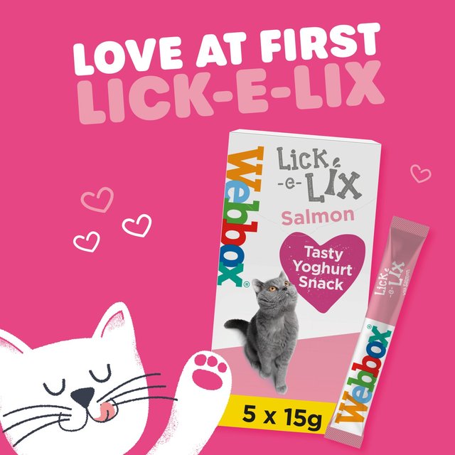 Webbox Lick-e-Lix with Salmon Yoghurty Cat Treats   5 x 15g GOODS M&S   