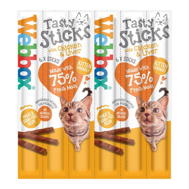 Webbox Tasty Sticks with Chicken & Liver Semi-Moist Cat Treats   30g GOODS M&S   