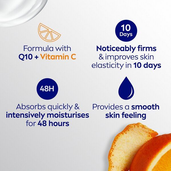 NIVEA Q10 + Vitamin C Firming Body Lotion Normal Skin 400ml GOODS Superdrug   