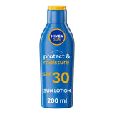 Nivea Sun Protect & Moisture Sun Cream Lotion SPF30 200ml face & body skincare Sainsburys   