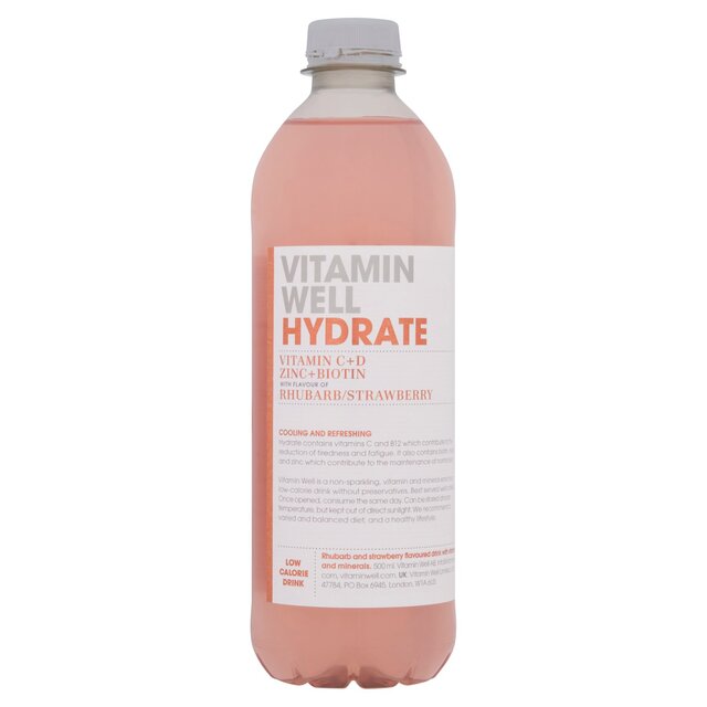 Vitamin Well Water Hydrate Rhubarb & Strawberry   500ml