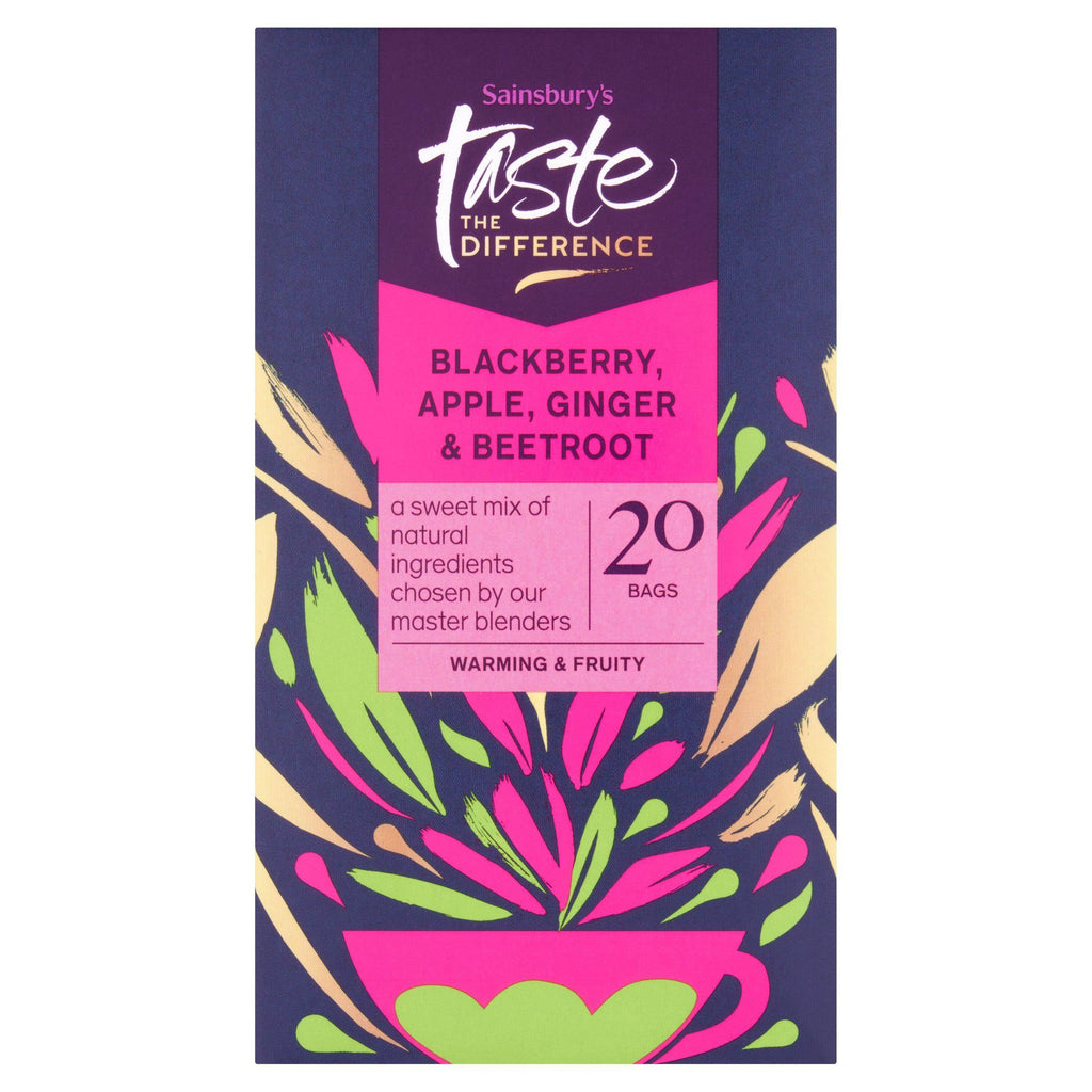 Sainsbury's Blackberry, Apple, Beetroot & Ginger Infusion Tea Bags, Taste the Difference x20 40g