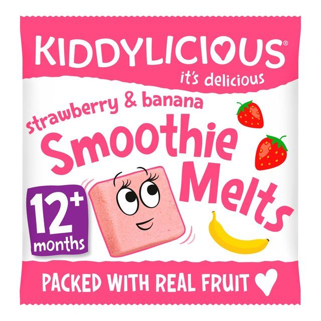 Kiddylicious Strawberry & Banana Smoothie Melts Baby Snacks   6g