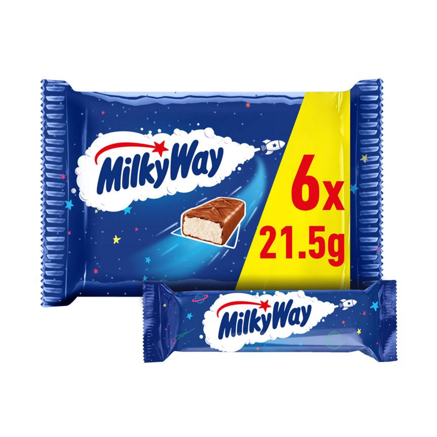 Milky Way Nougat & Milk Chocolate Snack Bars Multipack 6 x 21.5g