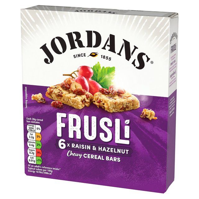 Jordans Raisin &amp; Hazelnut Frusli Cereal Bars   6 x 30g