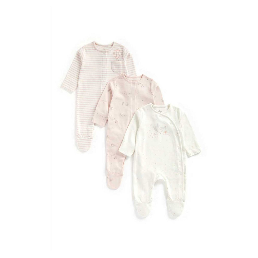 Woodland Organic Cotton Sleepsuits - 3 Pack