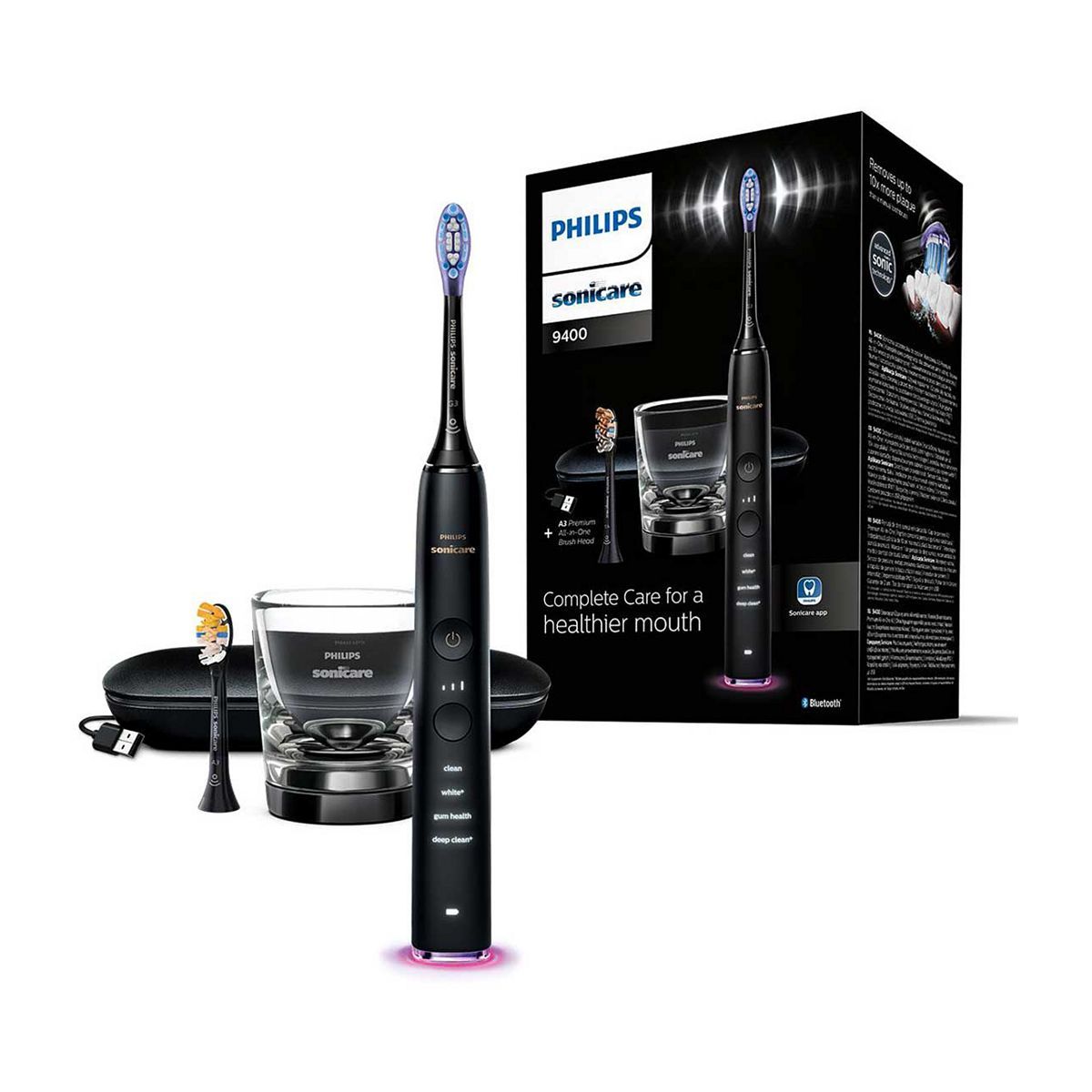 Philips Sonicare DiamondClean 9400 Smart, Electric Toothbrush, Black, HX9917/89 GOODS Boots   