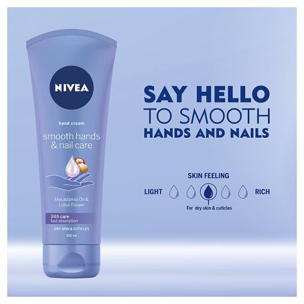 NIVEA Smooth Hands & Nail Care Hand Cream 100ml GOODS Superdrug   