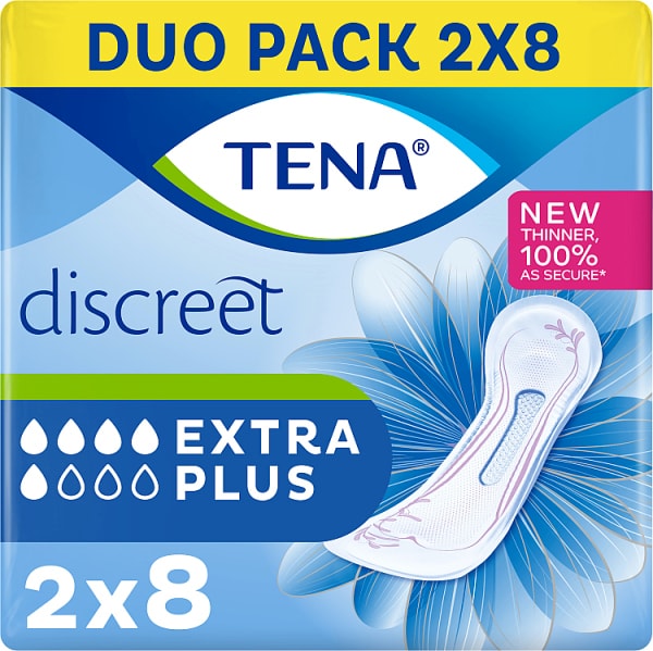 TENA Discreet Extra Plus incontinence Pads 16 pack