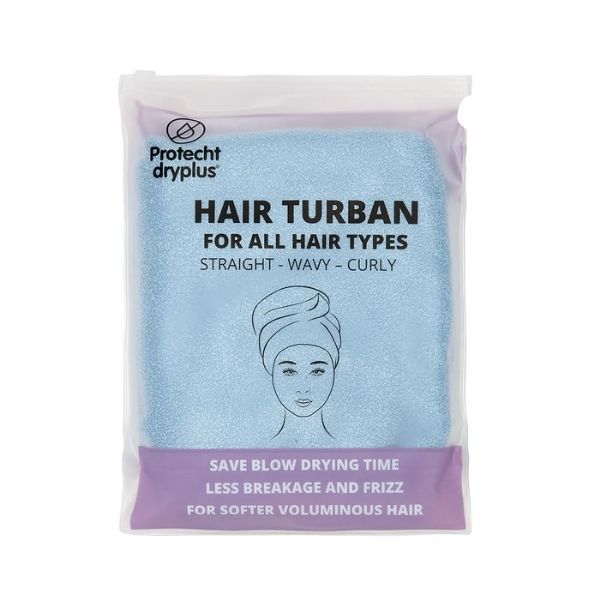 Protecht Dryplus Super Absorbent Dry Plus Hair Turban White GOODS Superdrug Blue Fog  