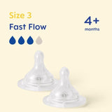 MAM Silicone Bottle Teats Fast Flow 4+ Months Level 3   2 per pack GOODS M&S   