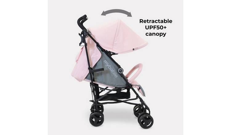 My Babiie MB02 Lightweight Stroller - Pink and Grey GOODS Argos