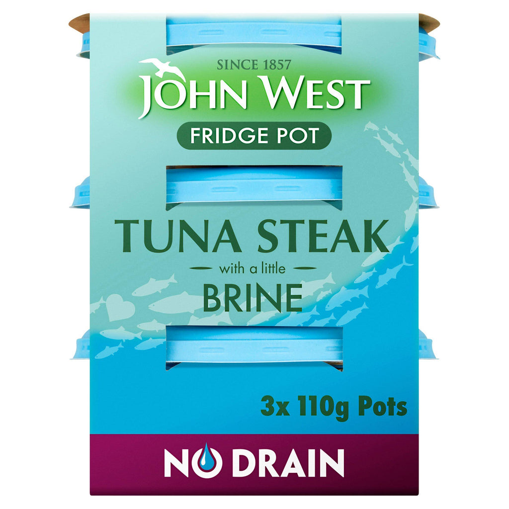 John West No Drain Fridge Pot Tuna Steak with a Little Brine 3 x 110g