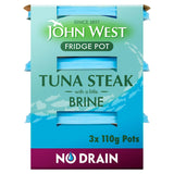 John West No Drain Fridge Pot Tuna Steak with a Little Brine 3 x 110g