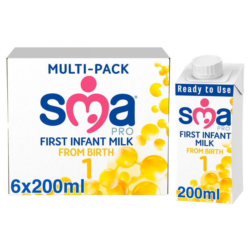 SMA PRO First Infant Milk From Birth Ready to Feed Multipack