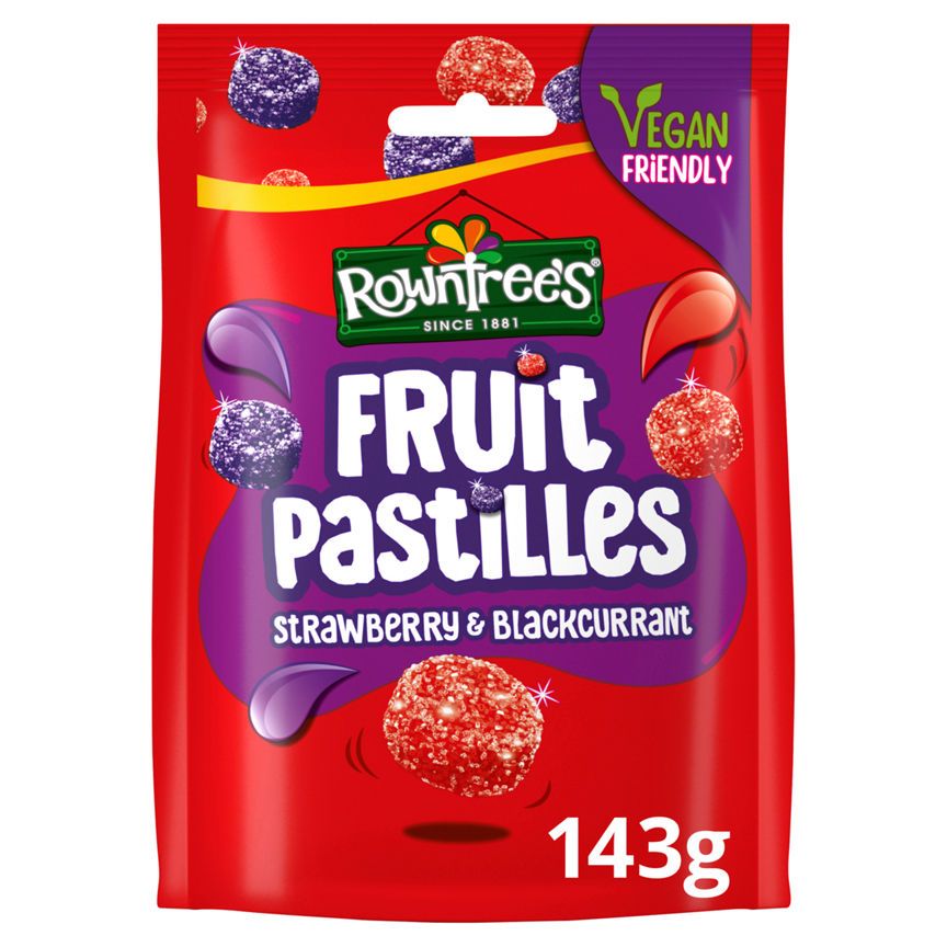 Rowntree's Fruit Pastilles Strawberry & Blackcurrant Sweets Sharing Pouch GOODS ASDA   