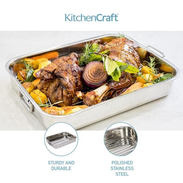 Kitchen Craft Stainless Steel Roaster With Rack